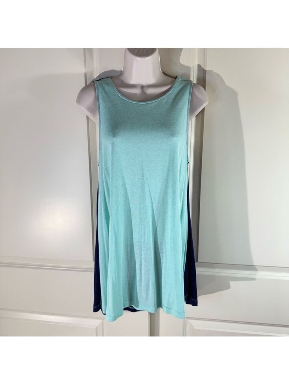 Charming Charlie Aqua and Navy Tank Top